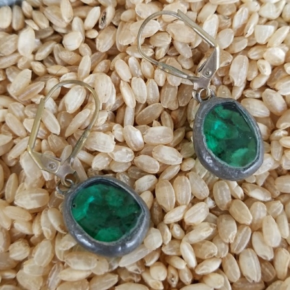 💗 HANDMADE Artisan Glass Earrings Teal Aqua - Picture 3 of 3